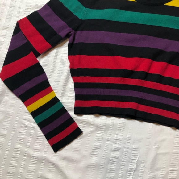 New!! BCBG Striped Cotton Sweater - Picture 7 of 7